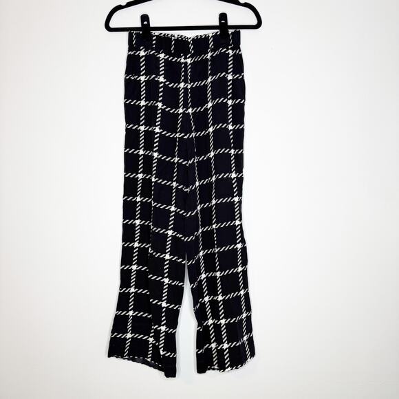 Anine Bing Black Plaid Printed Owen Pants XS / Small - Picture 3 of 7